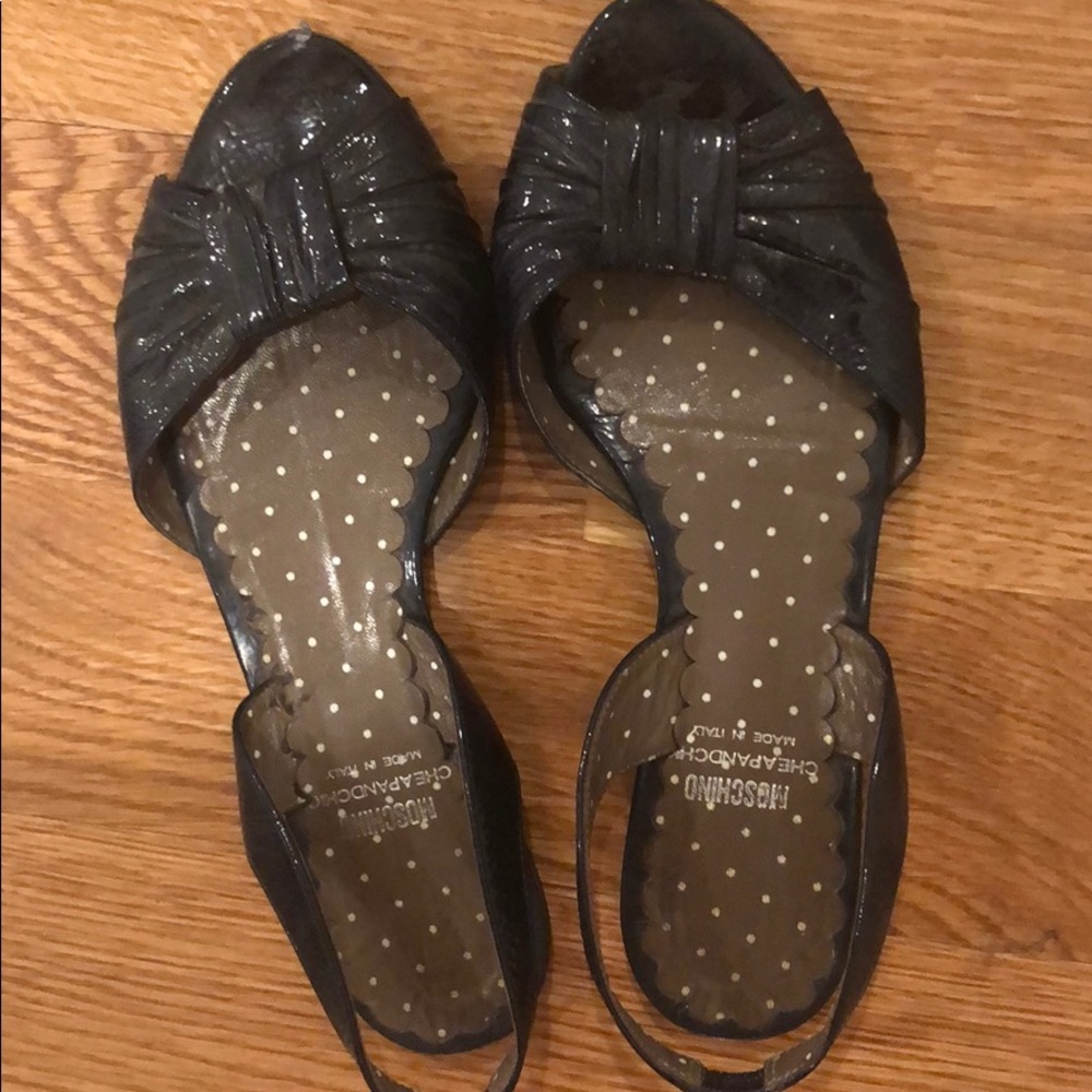 Sling back sandals in the deep navy blue/black